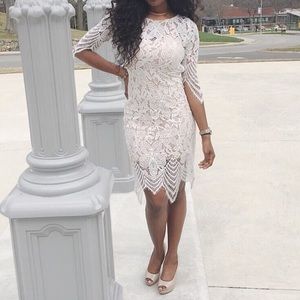Lovely Lace Long Sleeve Midi Dress